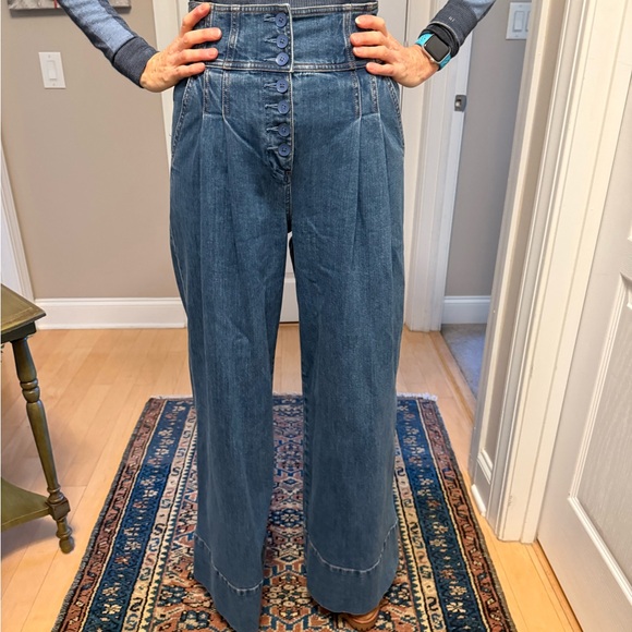 Ulla Johnson Wide Leg Denim Jeans - Picture 6 of 7
